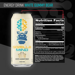Gorilla Mind Energy Drink ingredient closeup showcases focus-supporting compounds