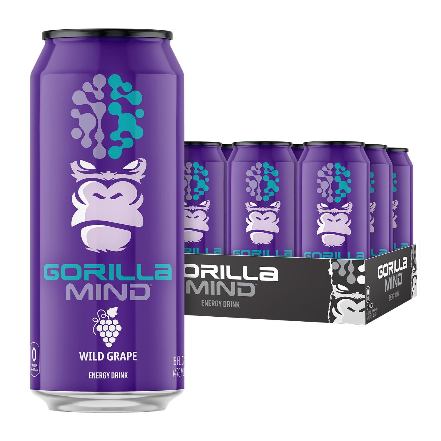 Gorilla Mind Energy Wild Grape can ready for study and focus sessions