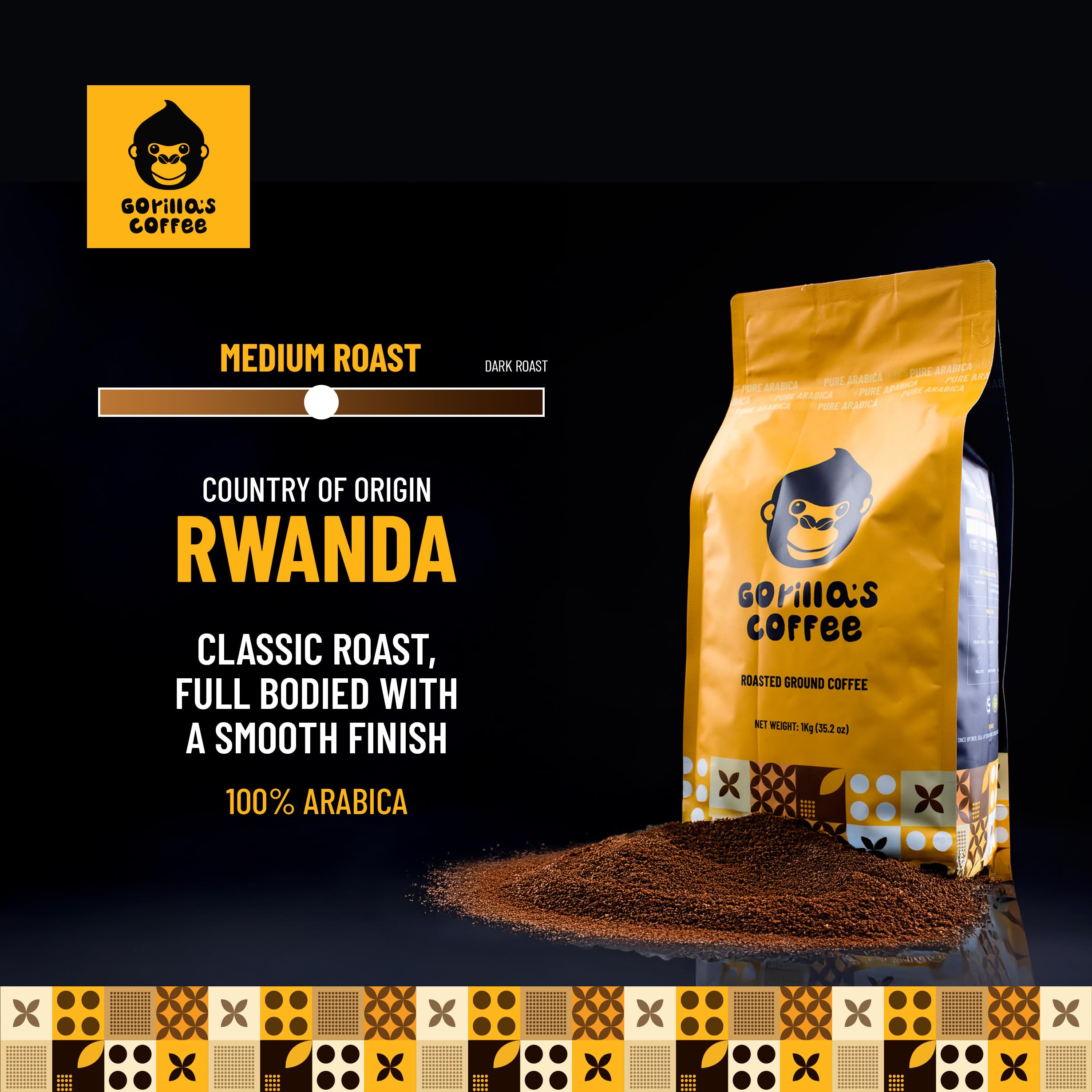 Gorilla's Coffee Fair Trade label — ethically sourced beans support sustainable farming.