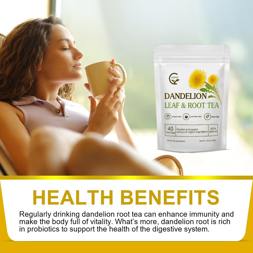 GORNVB Dandelion tea bags, natural and additive-free for clean steeping.