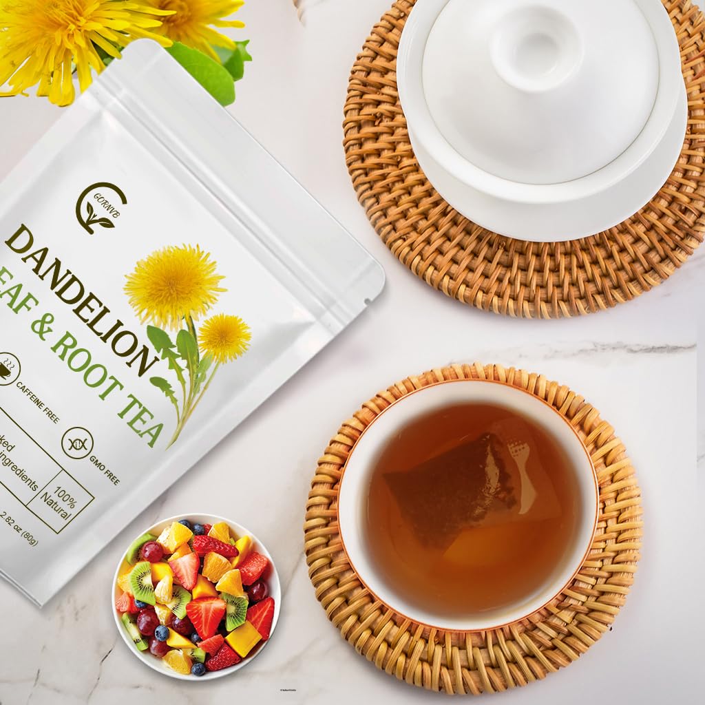 GORNVB Dandelion tea brew, amber infusion for a soothing moment.
