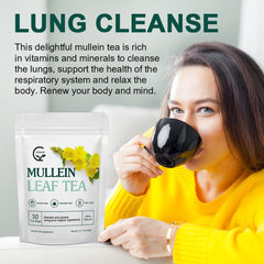 GORNVB Mullein Leaf Tea in hot water releasing earthy aroma