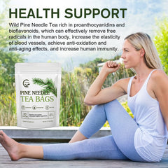 GORNVB pine needle tea cup releasing soothing aroma and mellow flavor