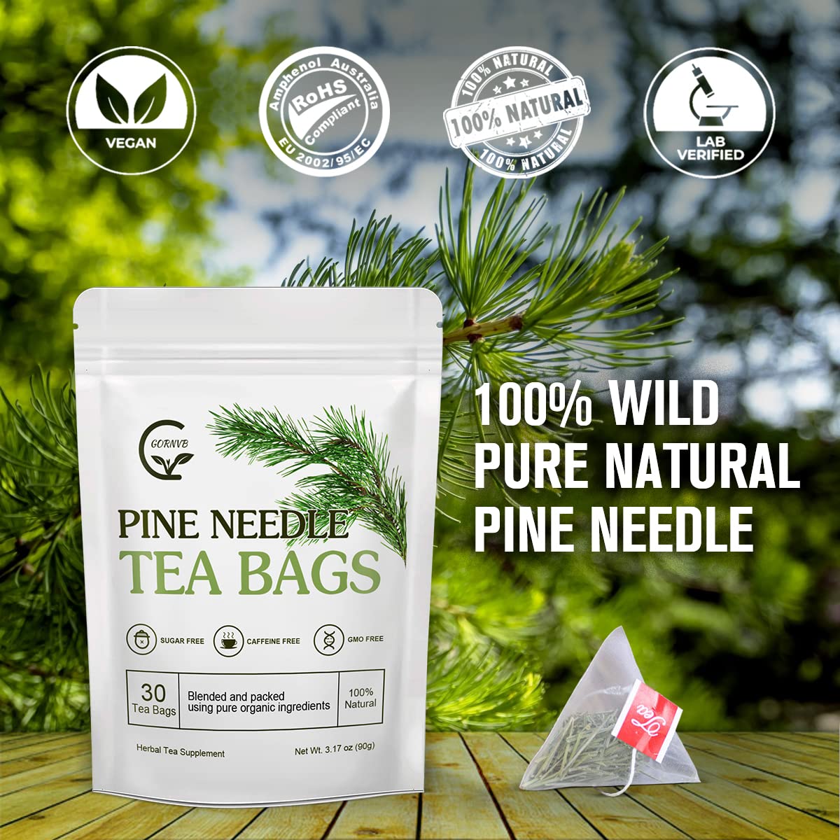 GORNVB wild pine needles texture highlighting premium, natural leaves