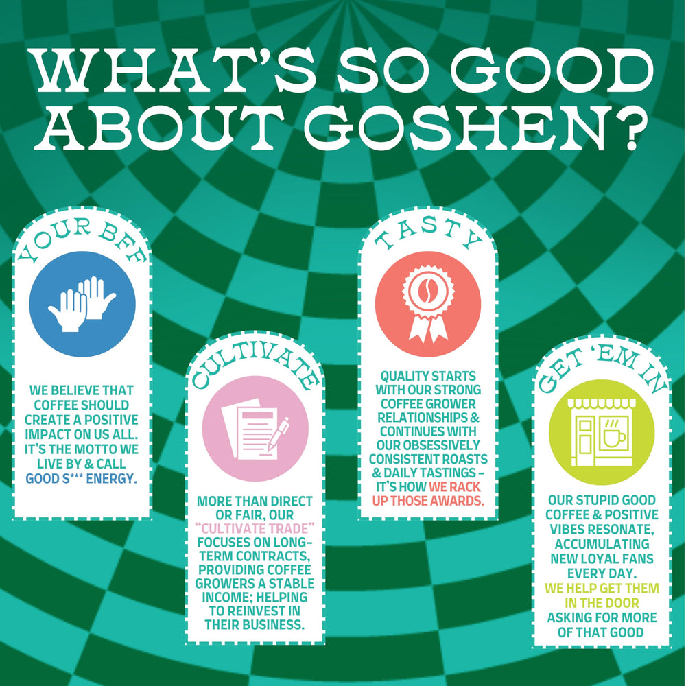 Goshen Award 2024 Roaster badge signals recognized craft.