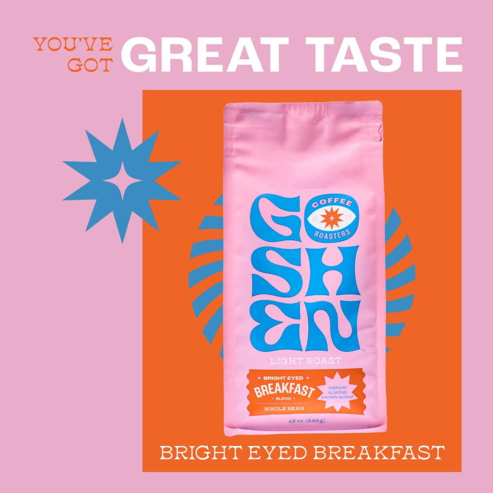 Goshen Bright Eyed Packaging emphasizes sealed freshness.