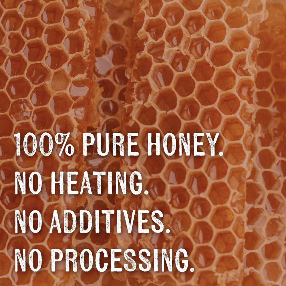 Goshen Honey glass jar detail showcases clear glass and golden hue.