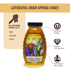 Goshen Honey raw texture close-up highlights natural pollen and unfiltered richness.