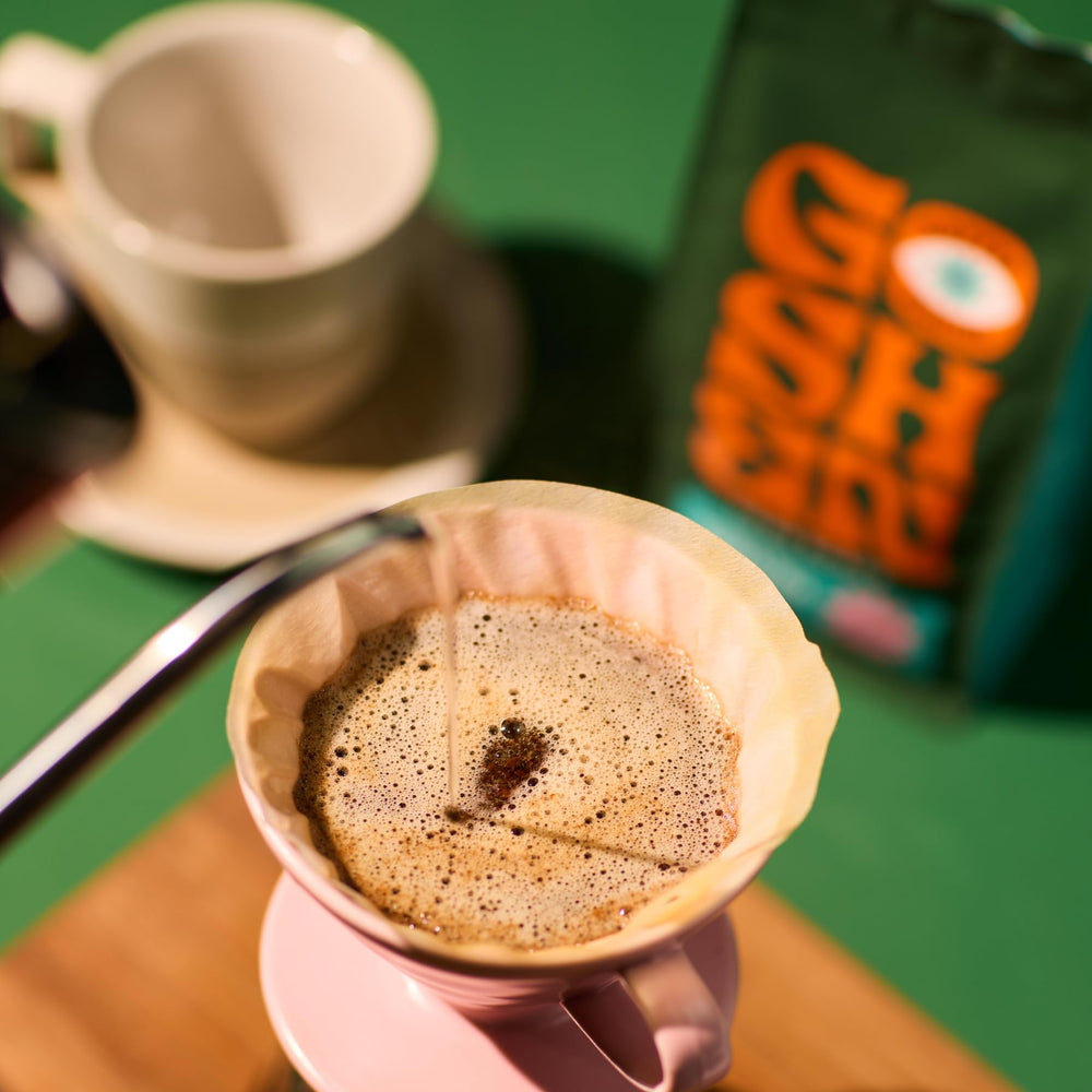 Goshen Roasting Air-Drum System highlights energy-efficient coffee production.