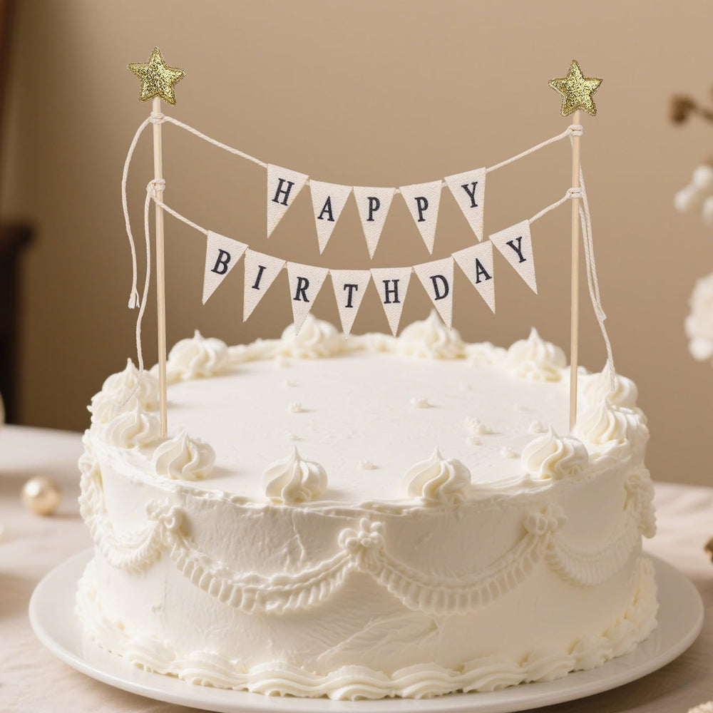 Easy insertion into cakes for quick party setup with Gosknor banner.