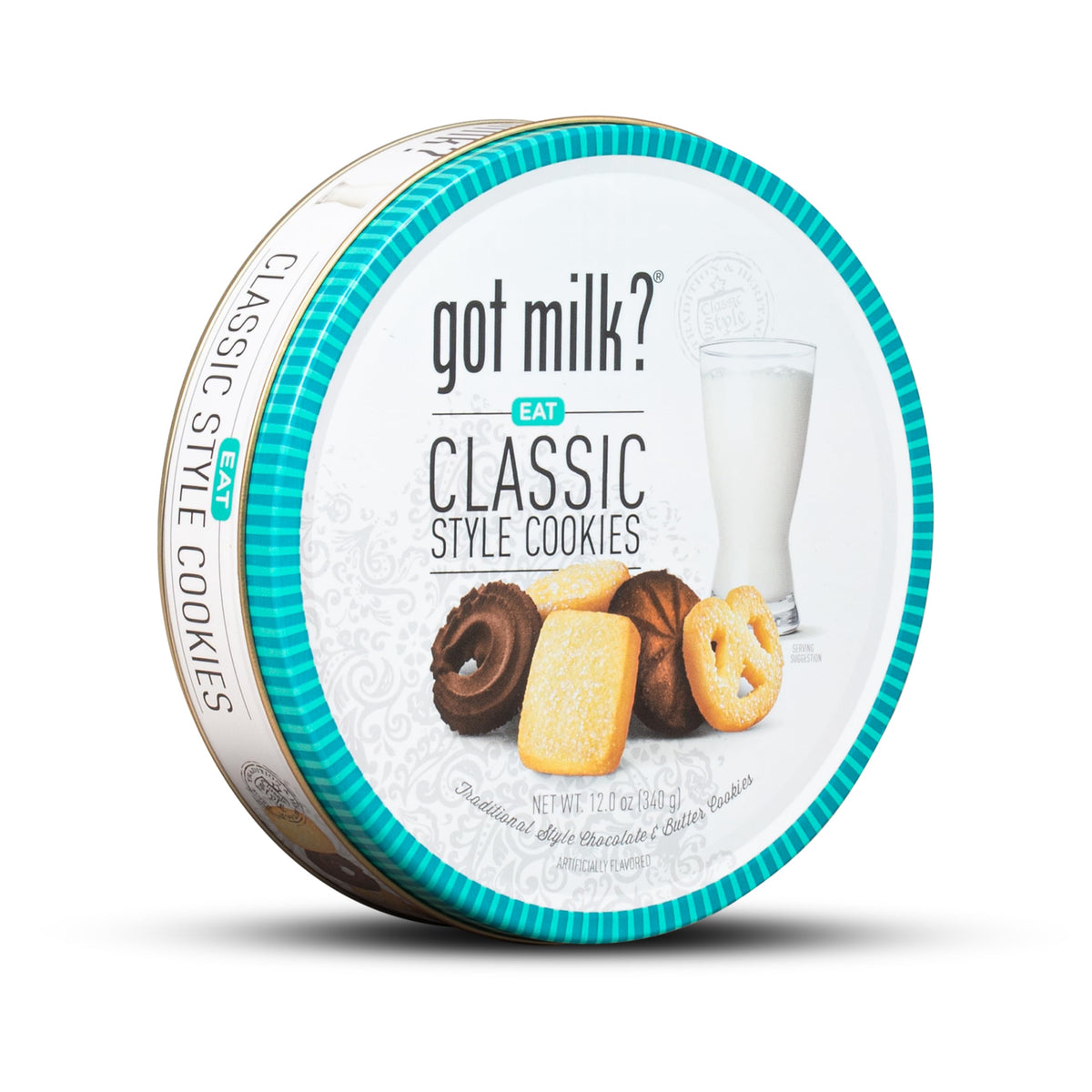 Got Milk? Classic Style cookie tin with Danish butter and chocolate cookies