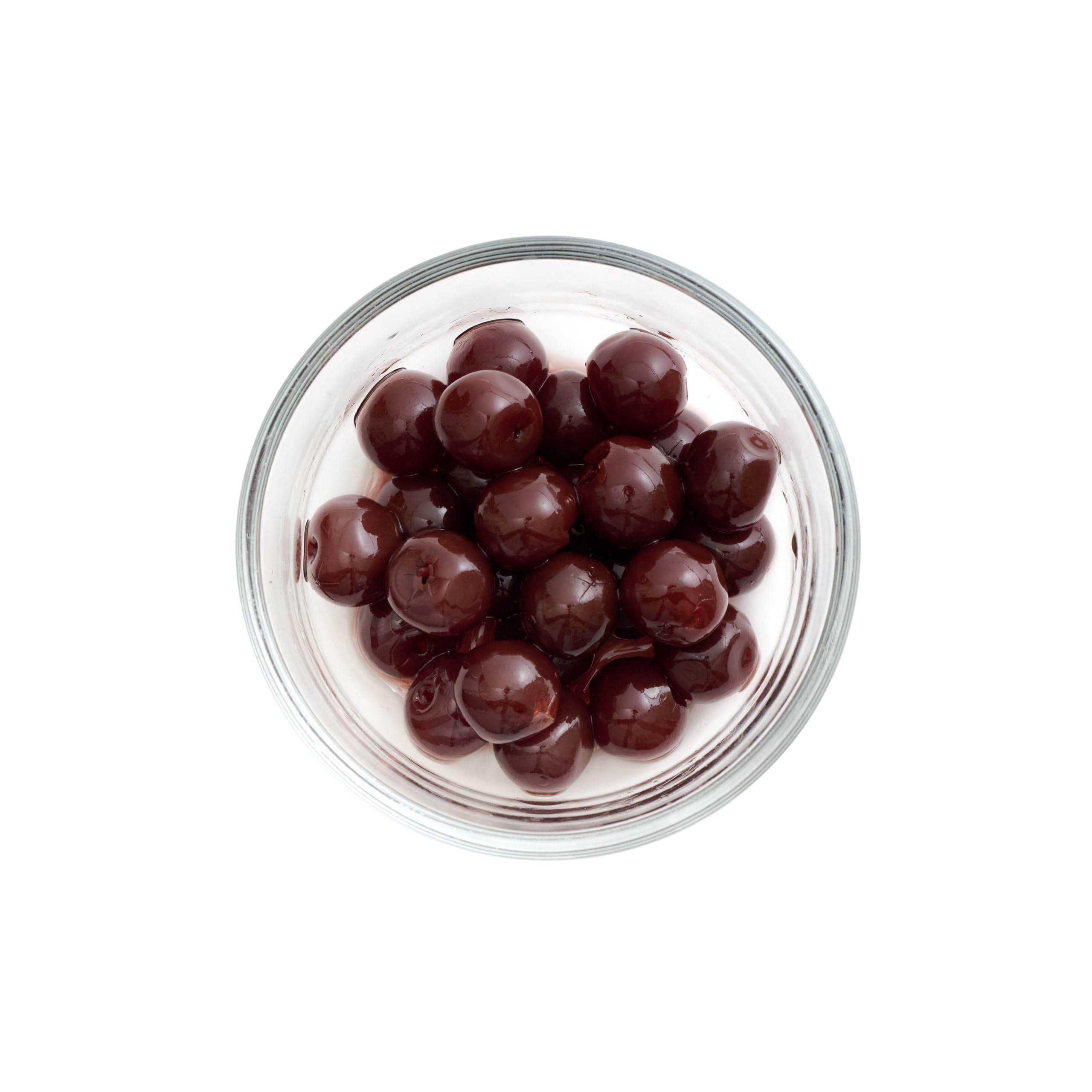 Gourmanity brandied cherries closeup ruby gloss promises premium flavor.