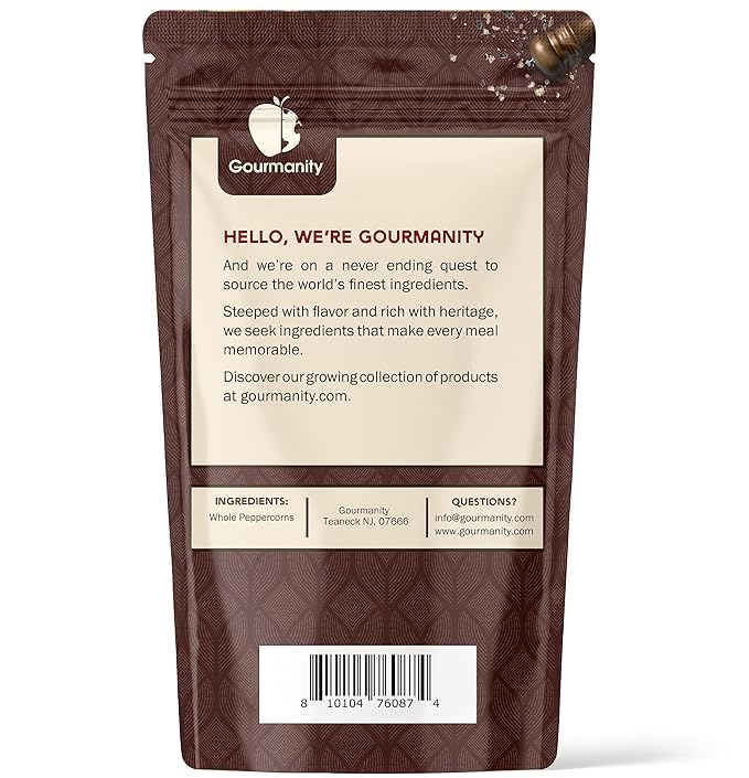 Gourmanity butcher-cut black pepper ground texture ideal for gourmet rubs.