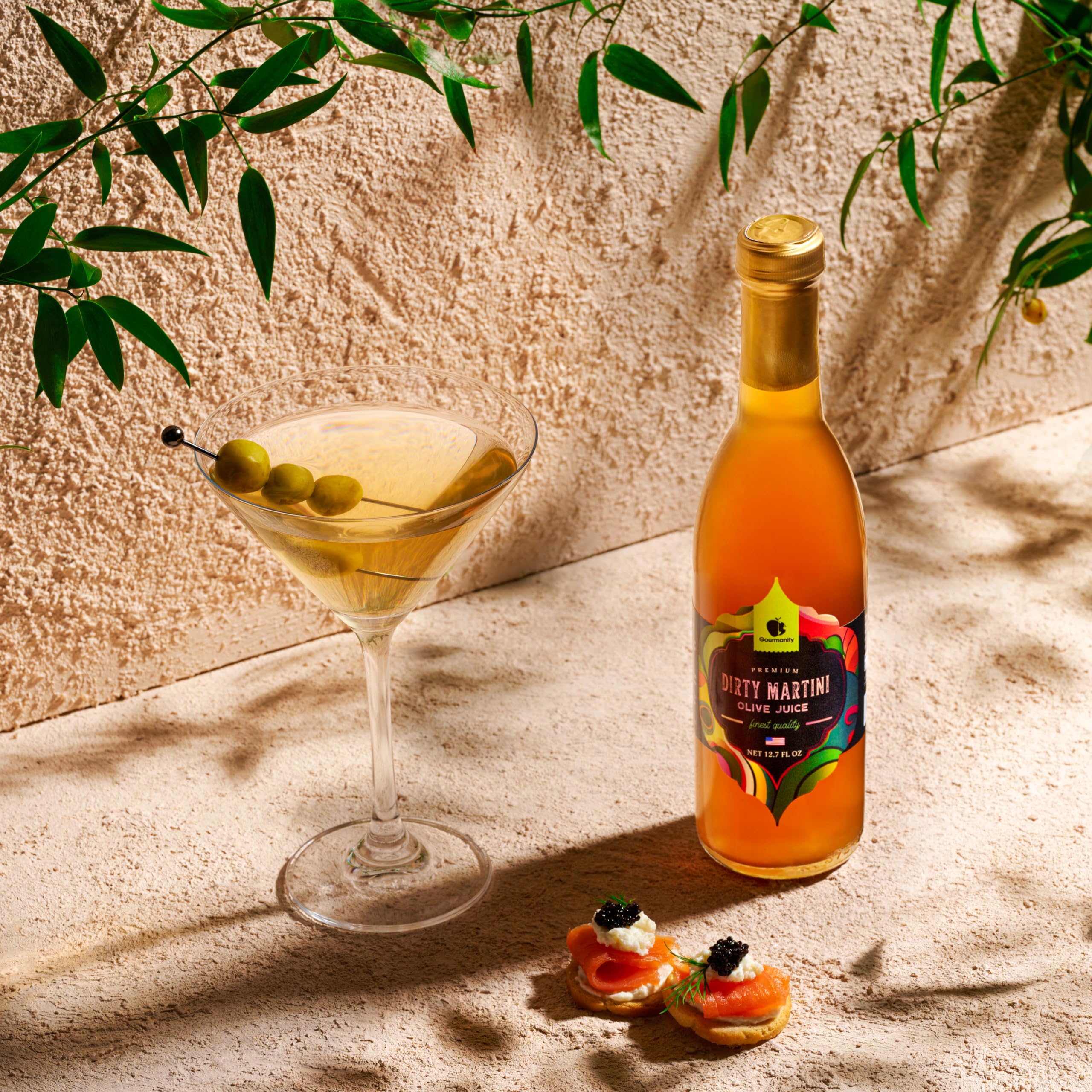 Gourmanity dirty martini glass brined olive flavor for bold cocktails
