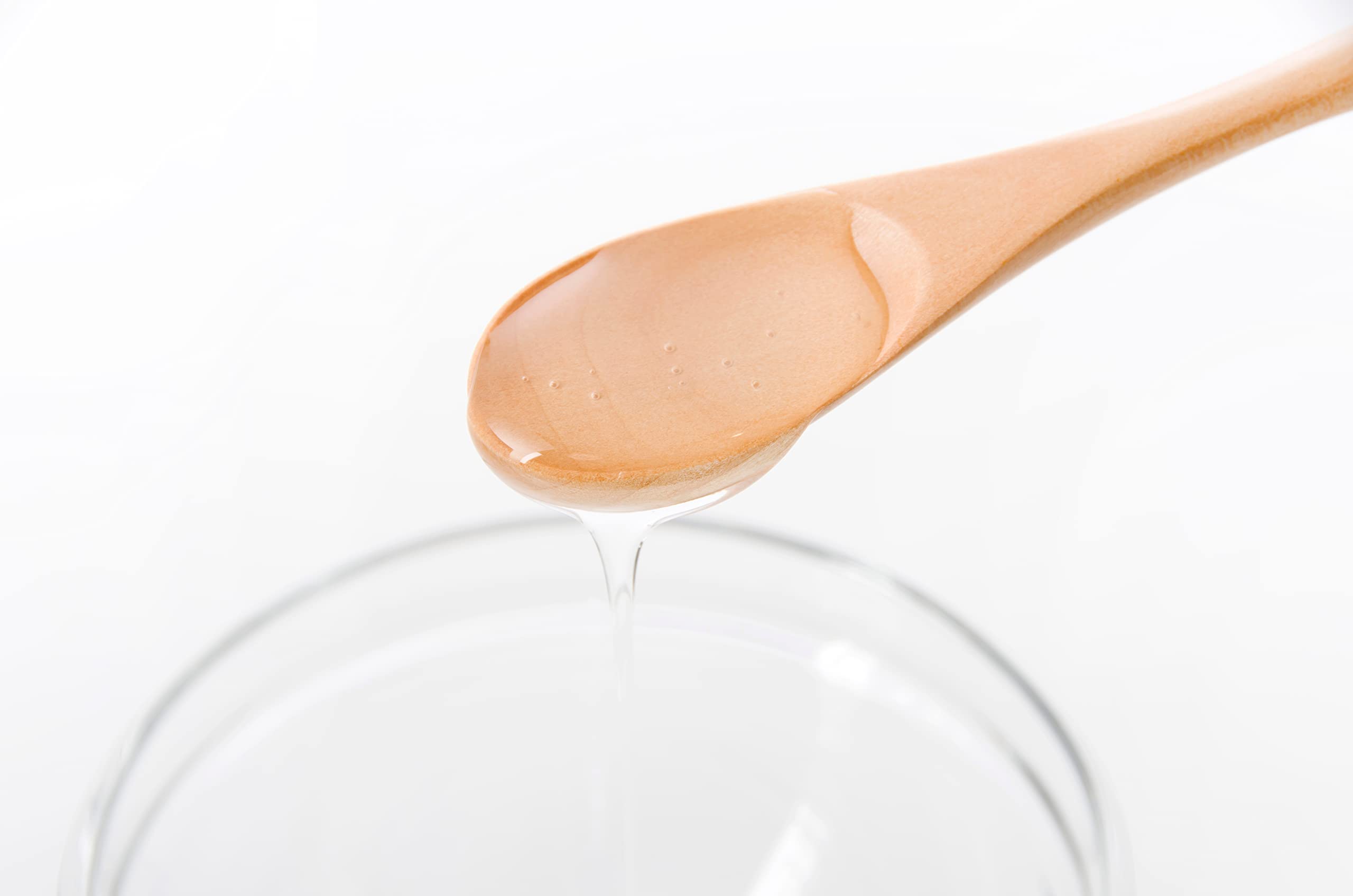Gourmanity glucose syrup on a kitchen prep counter during dessert work