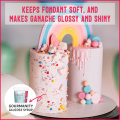 Gourmanity glucose syrup in a measuring cup for precise recipe adjustments