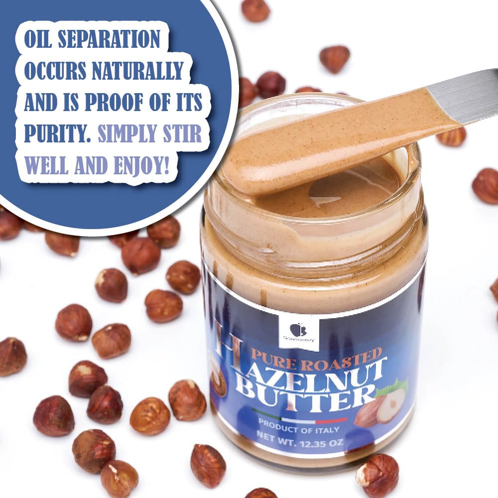 Gourmanity keto-friendly hazelnut butter, a dairy-free snack option.