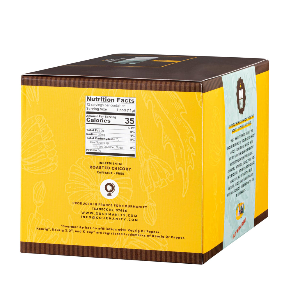 Three-box bundle of nuKAF chicory K-Cups for easy stocking up.