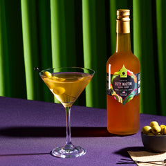 Gourmanity olive-brine-bottle-front-label emphasizes Italian heritage and premium ingredients.