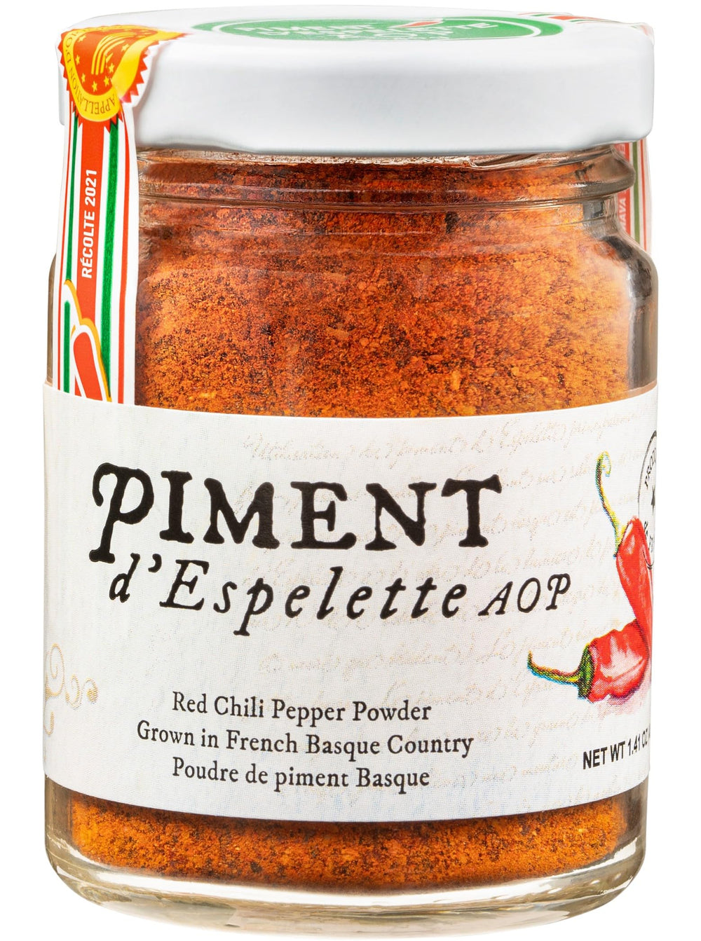 Gourmanity Piment Espelette powder jar on counter ready to season dishes