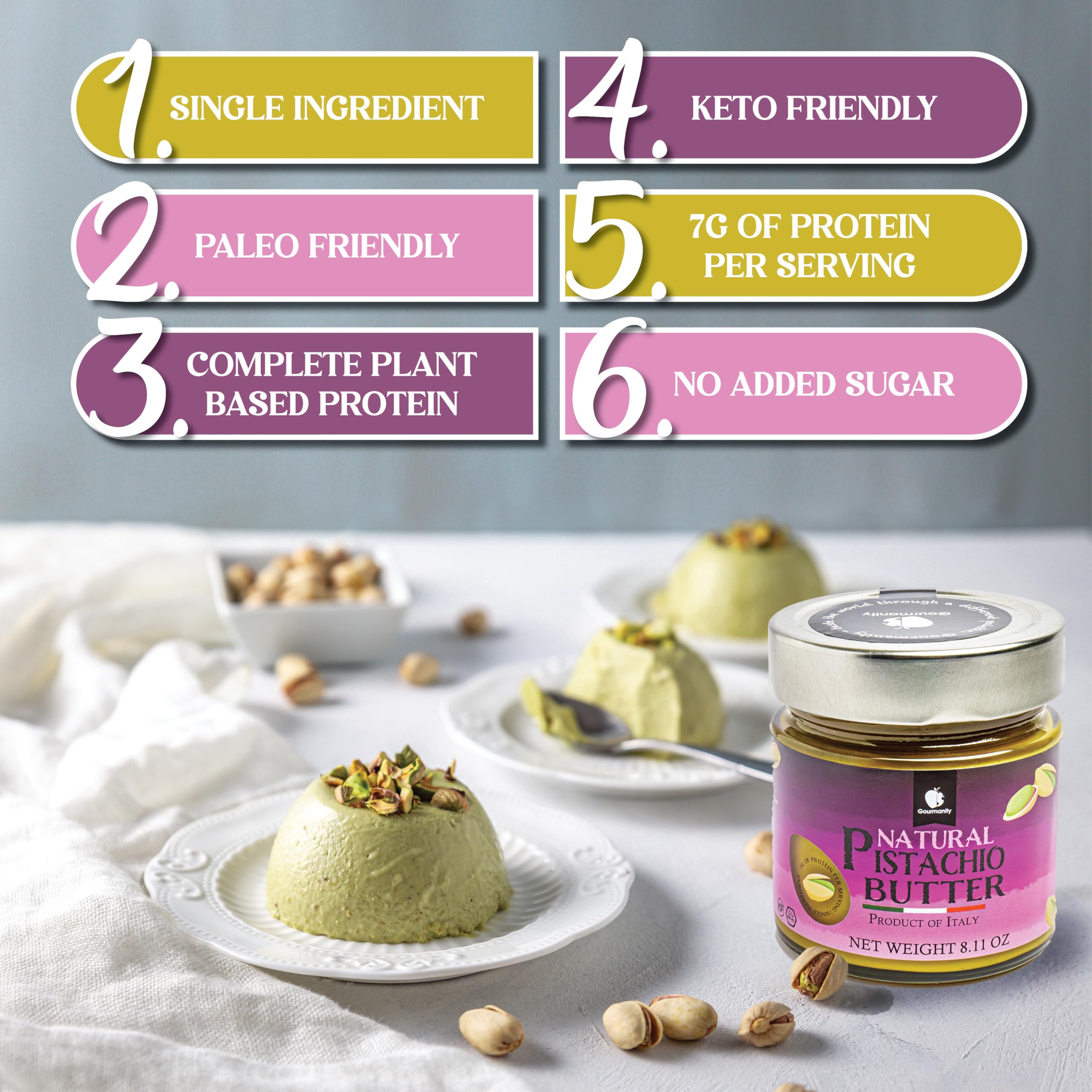 Gourmanity pistachio butter swirled into pasta sauce for depth