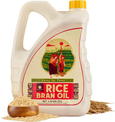 Gourmanity Rice Bran Oil bottle-front view for bulk cooking.