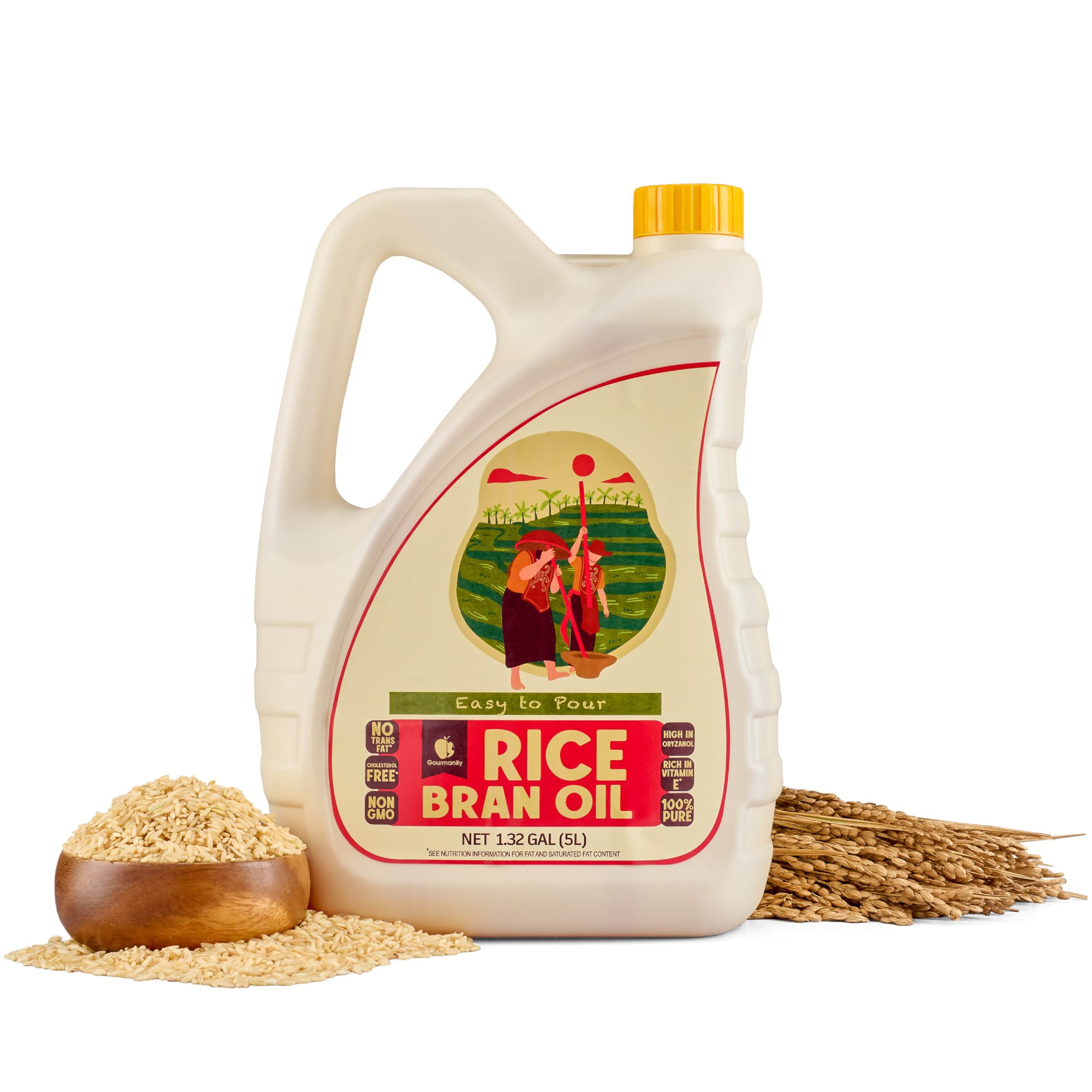 Gourmanity Rice Bran Oil kosher-halal certified seal.