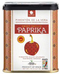 Gourmanity paprika tin—vibrant color perfect for finishing dishes.