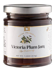 Gourmanity Victoria Plum Jam jar shows rich color and chunky fruit pieces.