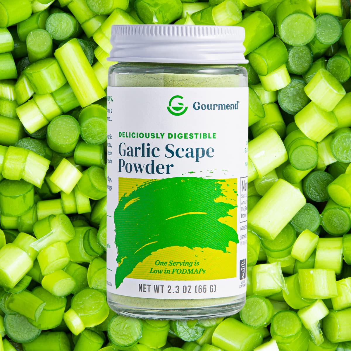 Gourmend Garlic Scape Powder bag sealed for freshness.