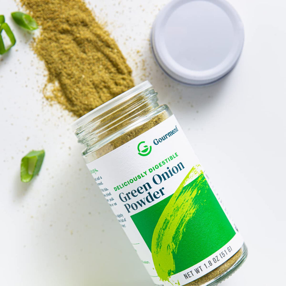 Gourmend green onion powder packaging featuring Monash certification
