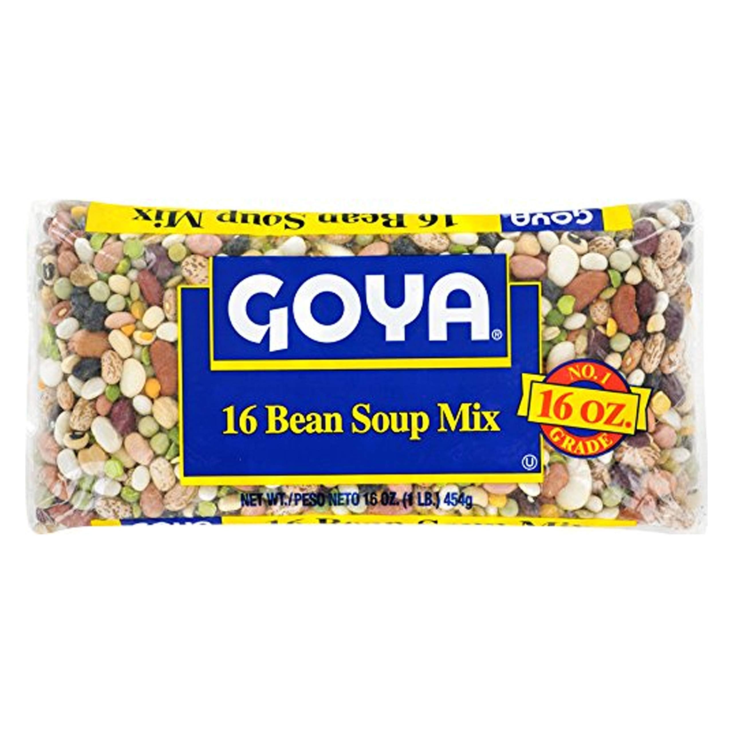 Goya 16 Bean Soup Mix No 1 Grade bag showing pantry staple
