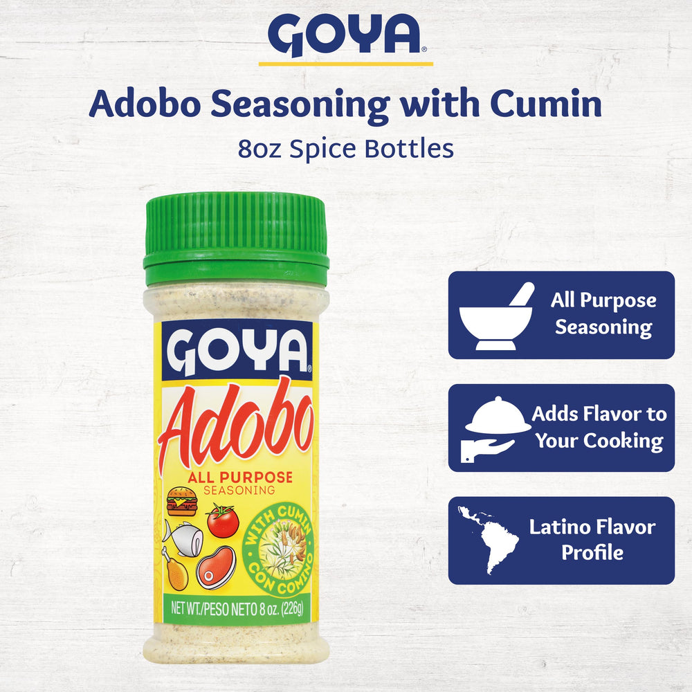 Goya Adobo with Cumin on vegetables enhances everyday meals.