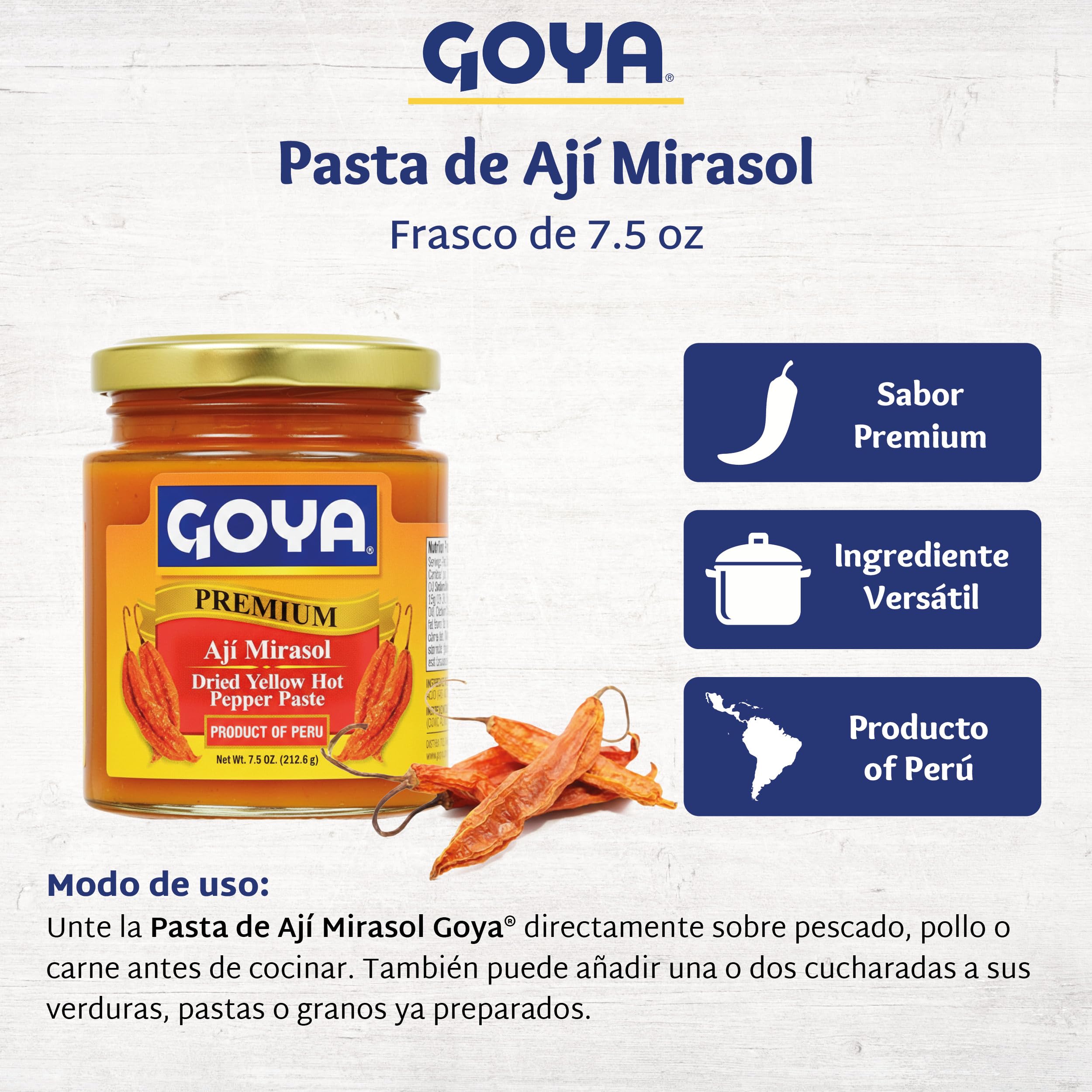 Goya Ají Mirasol paste used as marinade for meats and seafood.