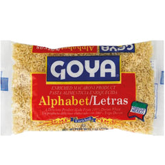 Goya Alphabet Pasta bag on kitchen counter, ready for quick weeknight soups