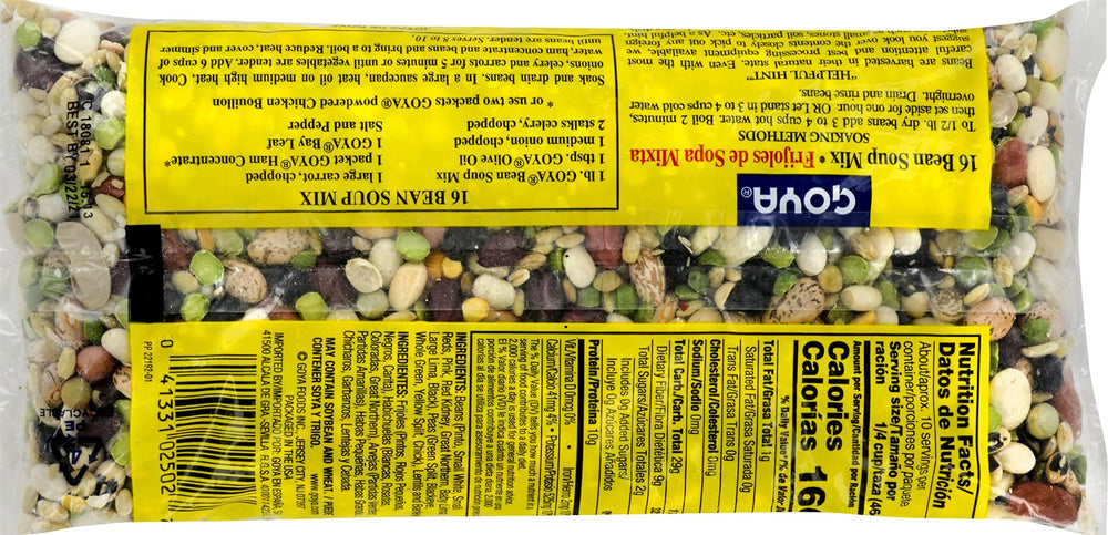 Goya Bean Soup Mix cooked soup in a bowl with rich texture.