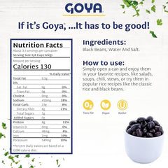 Close-up of Goya Black Beans, creamy texture ideal for quick weeknight bowls