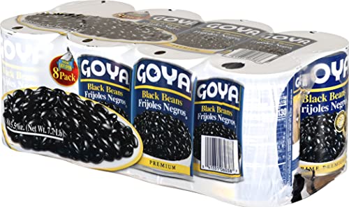 Serving dish with Goya Black Beans, simple and versatile meal idea