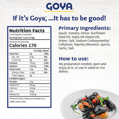 Goya Calamares Tinta squid easy-open can for quick weeknight meals.