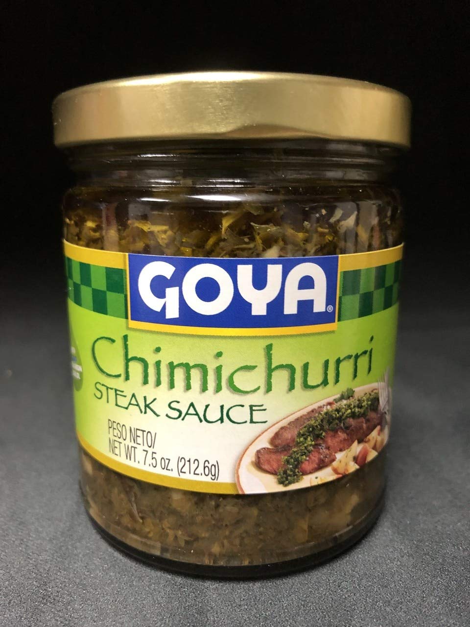 Goya Chimichurri Steak Sauce plated with vegetables for quick, flavorful meals.