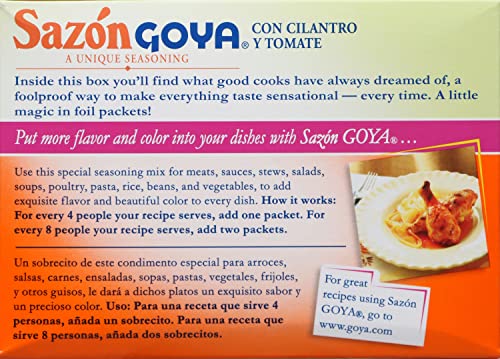 Goya Cilantro & Tomato Seasoning ready dish, enhances meals with bold Latin flavor