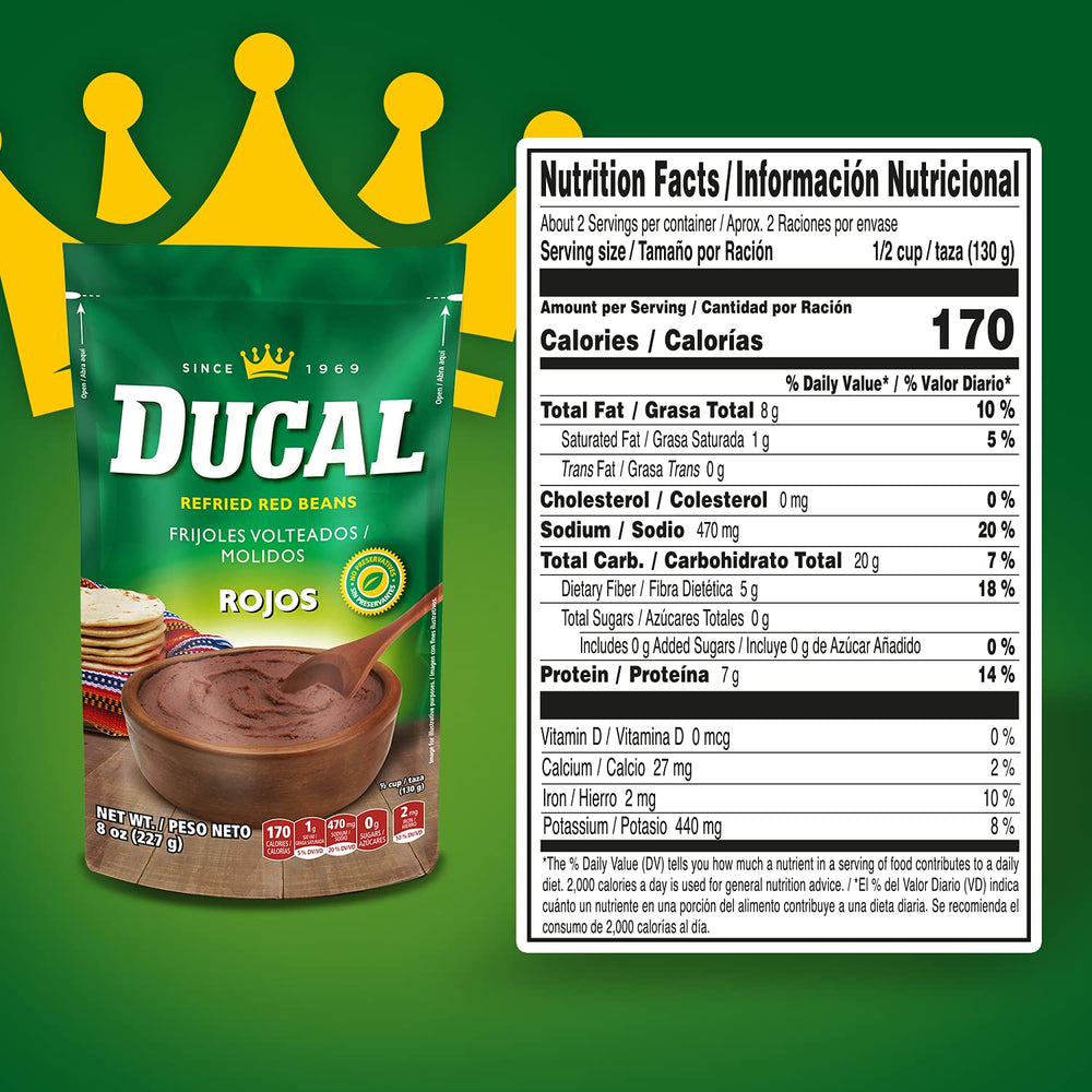 Goya Ducal Refried Red Beans used as a filling with tortillas