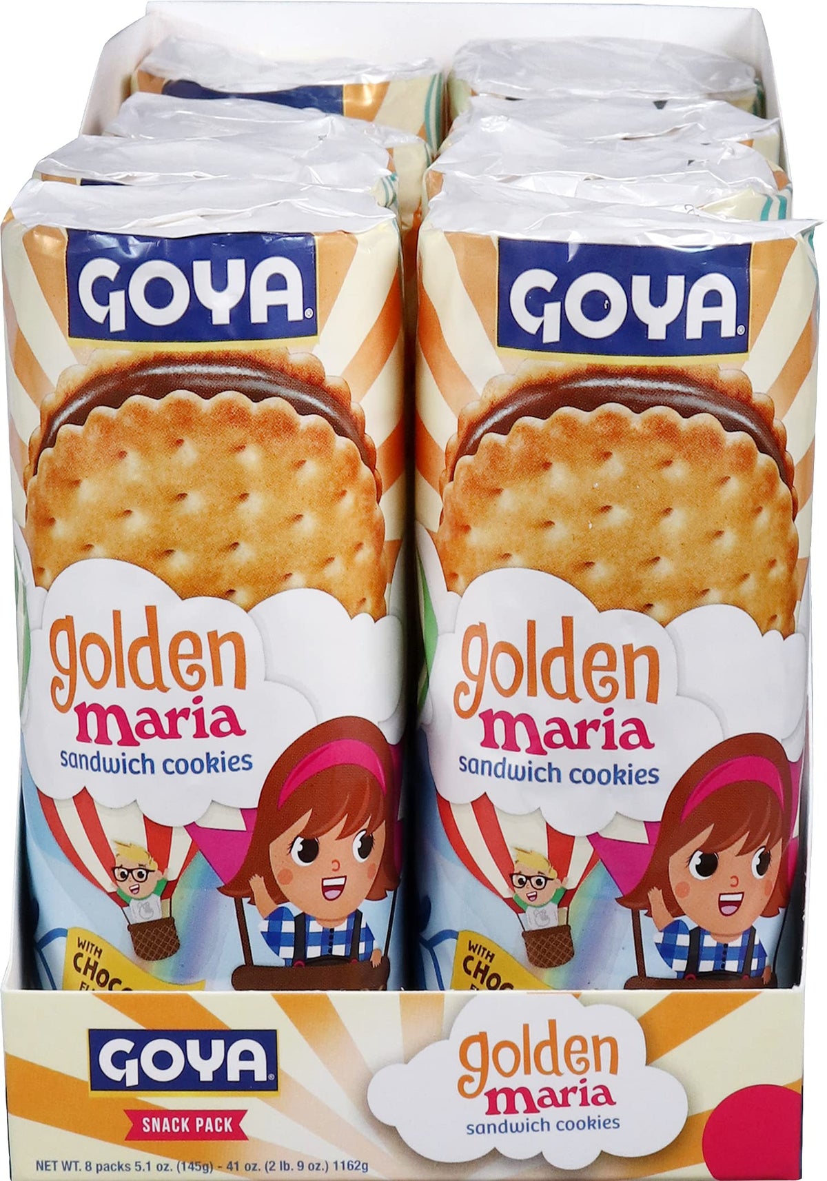 Goya Golden Maria cookies eight-pack, ready for snacking.