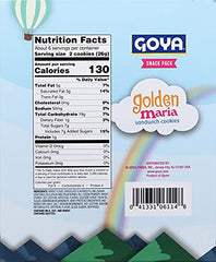 Sandwich-style Goya Golden Maria cookies with chocolate center.