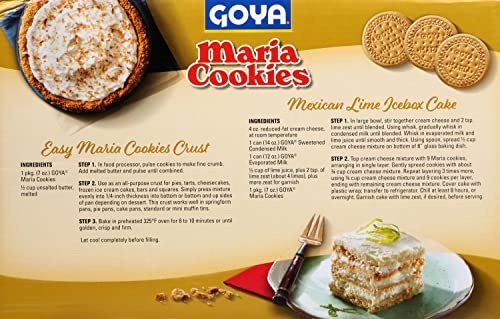 GOYA Maria Cookies packaging on a pantry shelf, convenient snack option.