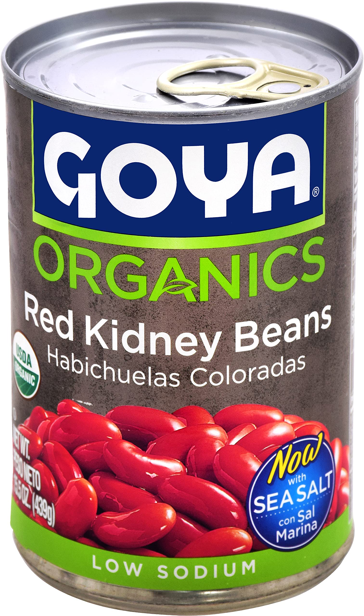 Goya Organic Red Kidney Beans in a can, ready for quick meals