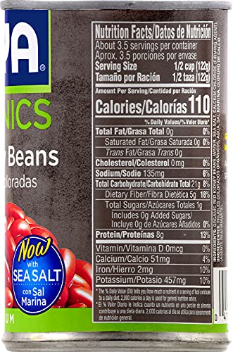 Goya organic seal on red kidney beans indicating certified organic quality