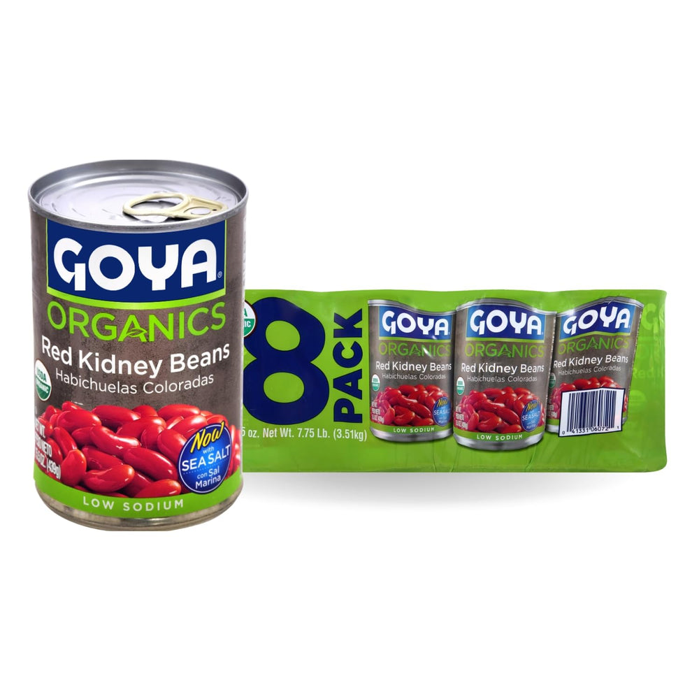 Goya Organic Red Kidney Beans can with sea salt; ideal for hearty chili