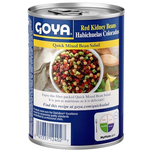 Goya red kidney beans nutrition panel close-up.