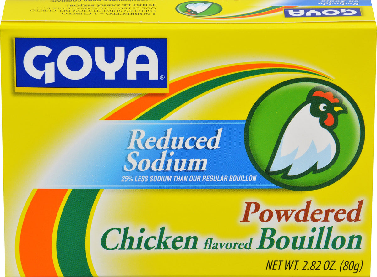Goya reduced-sodium chicken bouillon cubes pack adds rich base flavor.